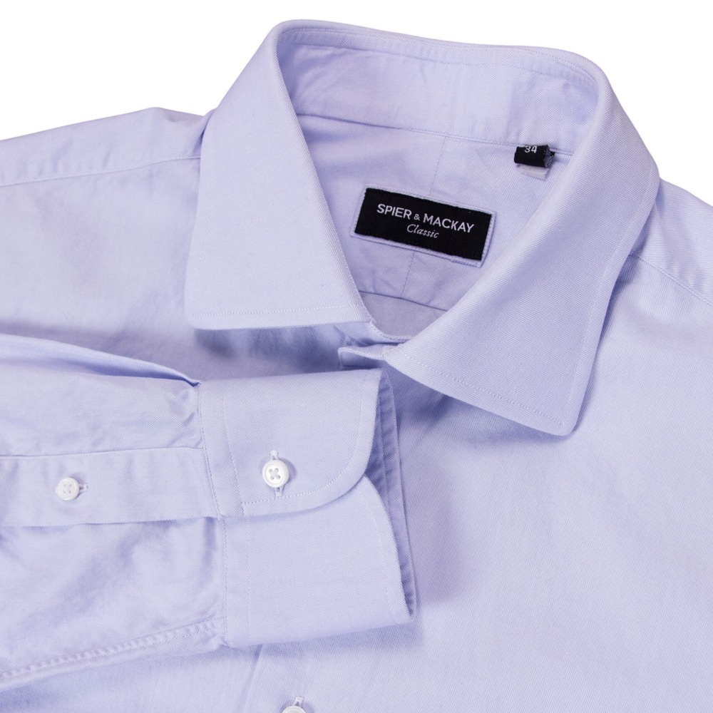 Spier & Mackay Classic Fit Light Blue Twill‎ Dress Shirt 16x34 Mens Long Sleeve